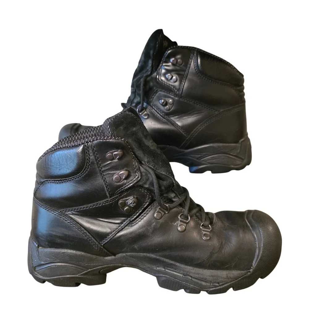 Keen Waterproof Black Leather Hiking Boots Mens 12 Lace Up‎ Mid Top GDC 0511